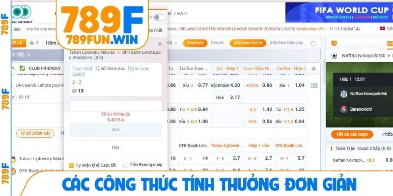 Các công thức tính thưởng đơn giản