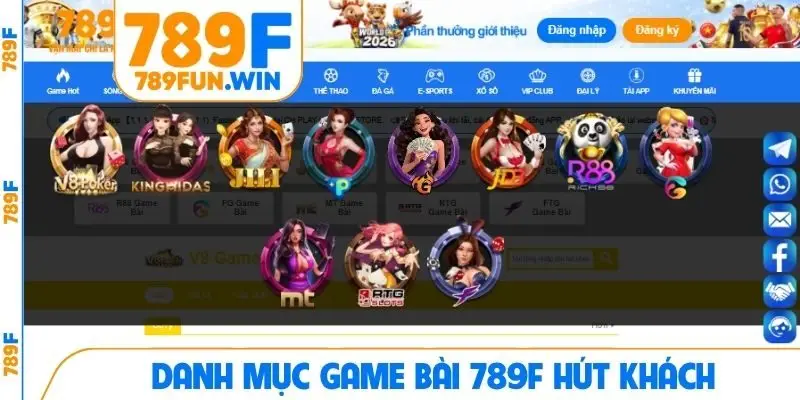 Danh mục game bài 789F hút khách