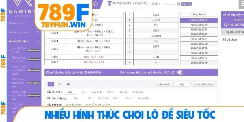 Nhiều hình thức chơi lô đề siêu tốc